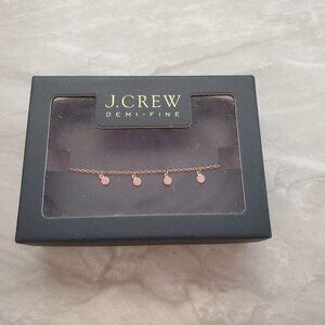 ✨ J.Crew 14k Gold Plated Dot Charm Rose Gold Modern Simple Bracelet ✨